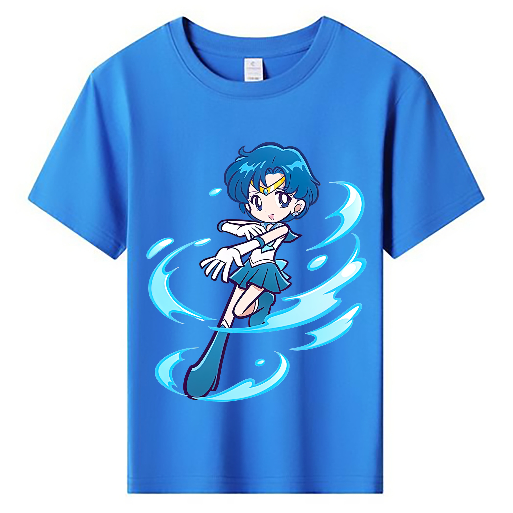 （画像用） 美少女戦士セーラームーン 水野 亜美 みずの あみ Sailor Moon Mizuno Ami 綿100％キッズTシャツ（フロントプリント）